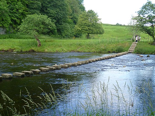 Stepping Stones over the River Hodder - Whitewell - geograph.org.uk - 2519462