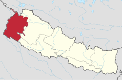 Lage der Provinz Sudurpashchim innerhalb Nepals