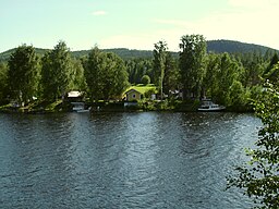 Vy över Viskan vid älven Ljungan.