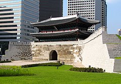 Namdaemun Gate, one of the Eight Gates in the Fortress Wall of Seoul.