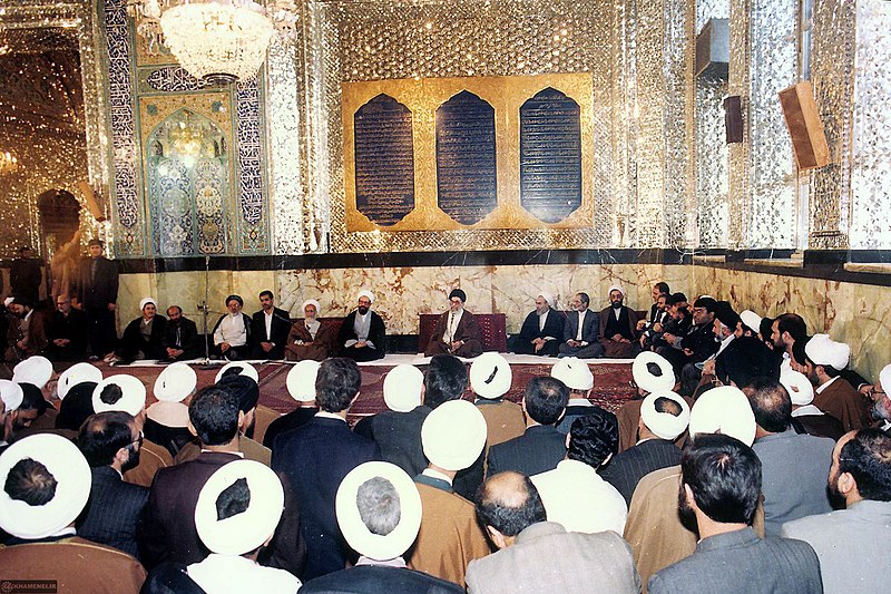 File:Supreme Leader Ali Khamenei in Shah Abdol Azim Mosque (23).jpg