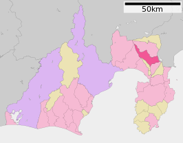 Situering van Susono in de prefectuur Shizuoka