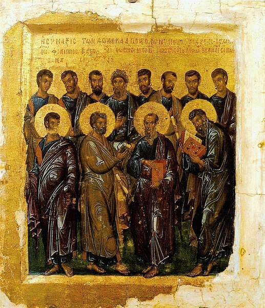 File:Synaxis of the Twelve Apostles by Constantinople master (early 14th c., Pushkin museum).jpg