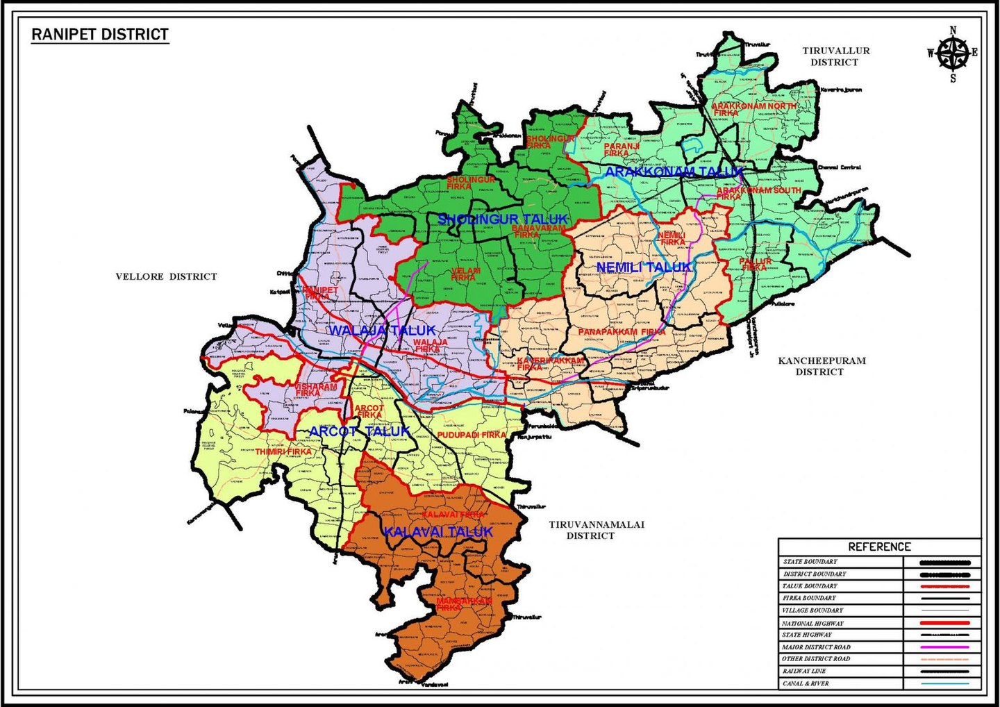 Ranipet District Map In Tamil Ranipet District - Wikiwand