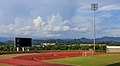* Nomination Stadium of Tawau Sports Complex, Sabah --Cccefalon 04:31, 13 June 2014 (UTC) * Promotion Good quality. --Joydeep 06:27, 13 June 2014 (UTC) I would slightly reduce the saturation of the red channel. If you take a look on the channel histogram you see that this one is burnt out at some parts. --Tuxyso 07:39, 13 June 2014 (UTC)