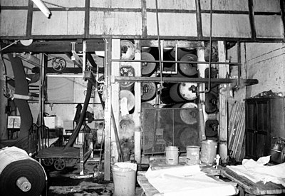 Textile finishing machinery, Red Bridge Mills, Ainsworth, 1983