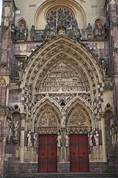 West portal of St Theobald's Church of Thann, a masterpiece of late 14th-century sculpture and architecture.