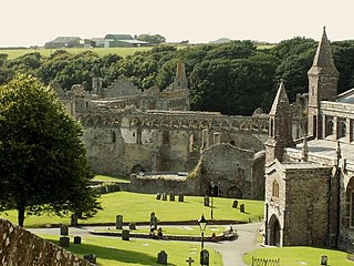 <span class="mw-page-title-main">St Davids Bishops Palace</span> Ruined medieval palace; adjacent to St Davids Cathedral