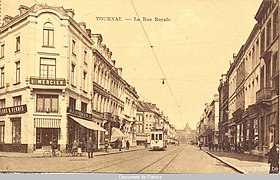Datum unbekannt, Elektromotor an der O line rue royale in Tournai.