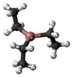 Ball-and-stick model of the triethylaluminium monomer molecule