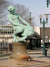 The Burnside Fountain, also known as the Turtle Boy statue, is a local landmark on the Worcester Common. Turtle boy love statue.jpg