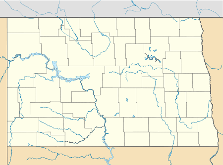 Mapa konturowa Dakoty Północnej