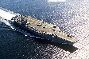 USS Nimitz (CVN-68), lead ship of her class of supercarriers.