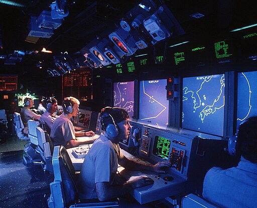 USS Vincennes (CG-49) Aegis large screen displays