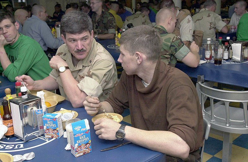 File:US Navy 030418-N-2143T-003 Master Chief Petty Officer of the Navy (MCPON) Terry Scott eats breakfast with crewmembers on the mess decks during a visit to USS Nimitz (CVN 68).jpg