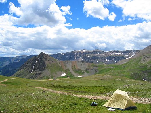 View of Upper Yankee Boy Basin, near the trailhead for Mount Sneffels. Upperportionofyankeeboybasin2005.jpg