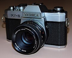 Vintage Yashica 35mm SLR Film Camera, Model FX-2, Made In Japan (16873299796).jpg