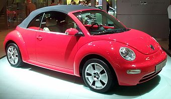 Volkswagen New Beetle circa 2003, with raised textile top