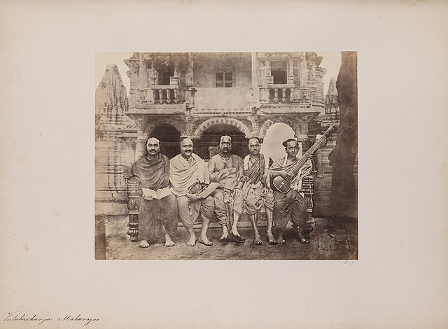 19th century photograph of a group of Vallabhacharya maharajas