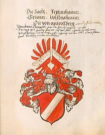 Représentation dans l'armorial du Saint-Empire romain germanique de Stephan Brechtel (milieu du XVIe siècle)