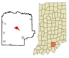 Washington County Indiana Incorporated and Unincorporated areas Salem Highlighted.svg