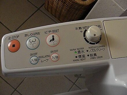 Controls on a washlet. While it may appear more intimidating then a simple flush, in practice use is simple.