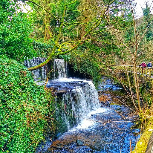 Waterfall in to River Behind Skipton Castle - panoramio