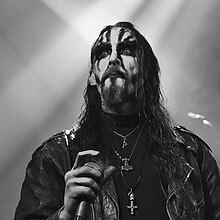 Gaahl performing with Gaahls Wyrd in 2017