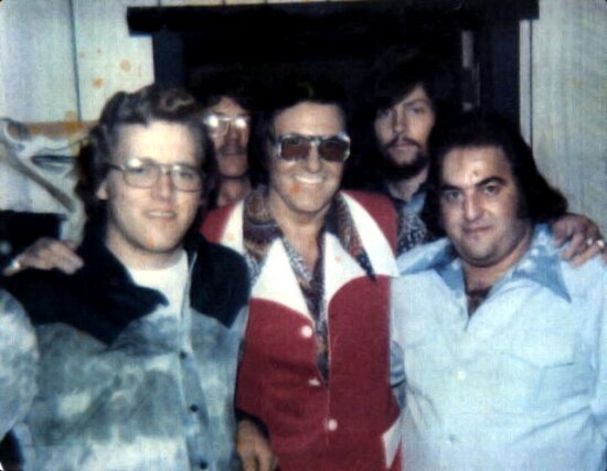 Webb Pierce (East Coast Tour with Jerry Galloway) backstage at the Cedarwood Log Cabin – Southern New Jersey, probably fall 1974