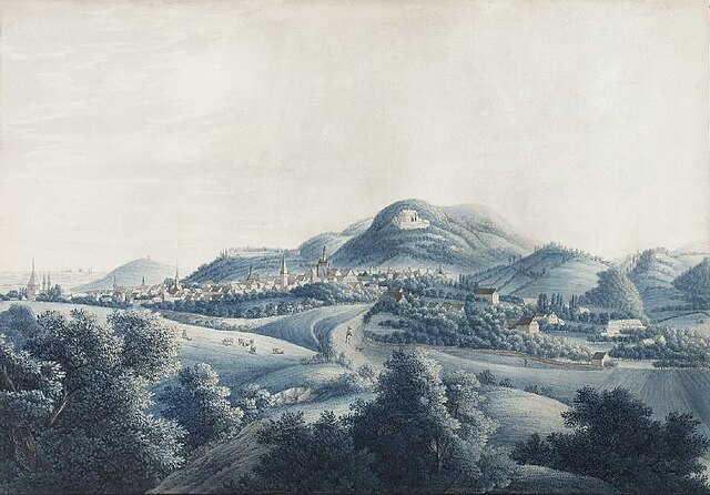 Friedrich August Schmidt: Stadt Wernigerode vom Eisenberg, c. 1820 – Wernigerode around 1820,