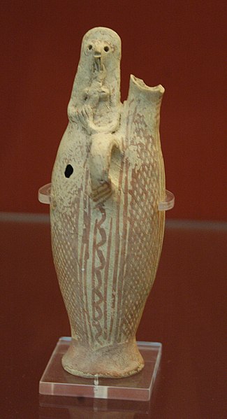 File:White painted cypriot terracota bottle.jpg