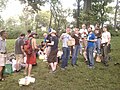 Wikimedians chat in Central Park for the the New York Wiknic held in June.