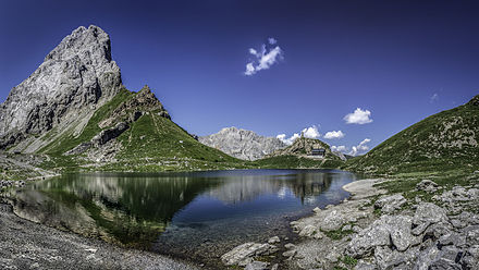 Wolayer See, a small lake on the Austrian-Italian border.