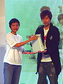 Grace W. Y. Chou, Deputy General Manager of Microsoft Taiwan's Entertainment and Device Division awarded XBOX360 to Taiwanese Band "MayDay".