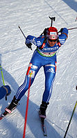 Yana Romanova. Mixed 2 x 6 + 2 x 7.5 km Relay, Kontiolahti 2010.