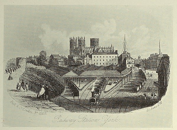 The original York station pictured in 1861