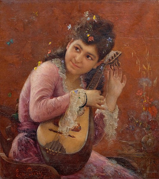 File:Young woman and mandolin, Capri (1878), by Edmond-Jean de Pury.jpg