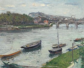 La Berge et le pont d'Argenteuil Gustave Caillebotte, 1882 Collection privée, Vente 2015