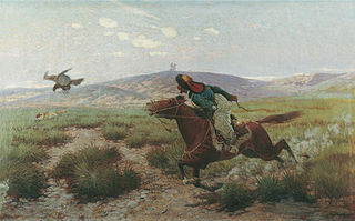 <span class="mw-page-title-main">Hunting with eagles</span> Traditional form of falconry practised by the Kazakhs and the Kyrgyz