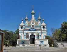 Alexander Nevsky Cathedral was built by the Russian Orthodox Church in Tashkent. Khram Aleksandra Nevskogo (Tashkent).png