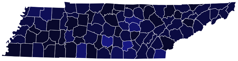 File:2000 Tennessee Democratic presidential primary election results map by county (vote share).svg