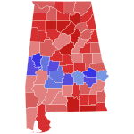 2008 United States Senate election in Alabama results map by county.svg