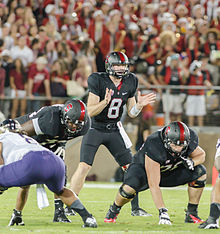 Hogan against the Washington Huskies in 2013 2013 Kevin Hogan vs Washington at Stanford Cardinal.jpg