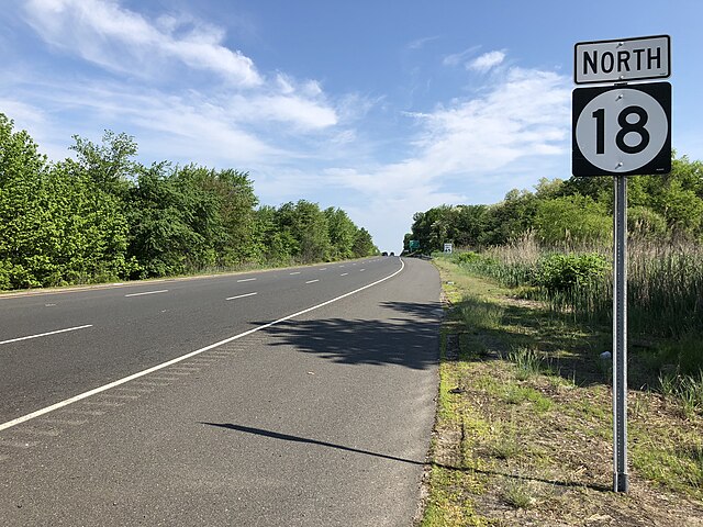 View along Route 18 northbound in Ocean Township, Monmouth County