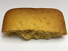 Cornbread, a traditional Native American food, became a staple in African-American cooking 2021-08-19 19 01 31 A half loaf of corn bread in the Franklin Farm section of Oak Hill, Fairfax County, Virginia.jpg