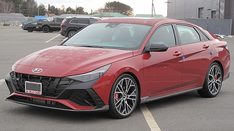 File:2022 Hyundai Elantra N in Fiery Red, Front Left, 04-18-2022.jpg