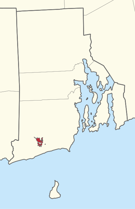 Location of the Narragansett Reservation in Rhode Island