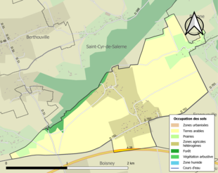 Kolorowa mapa przedstawiająca użytkowanie gruntów.