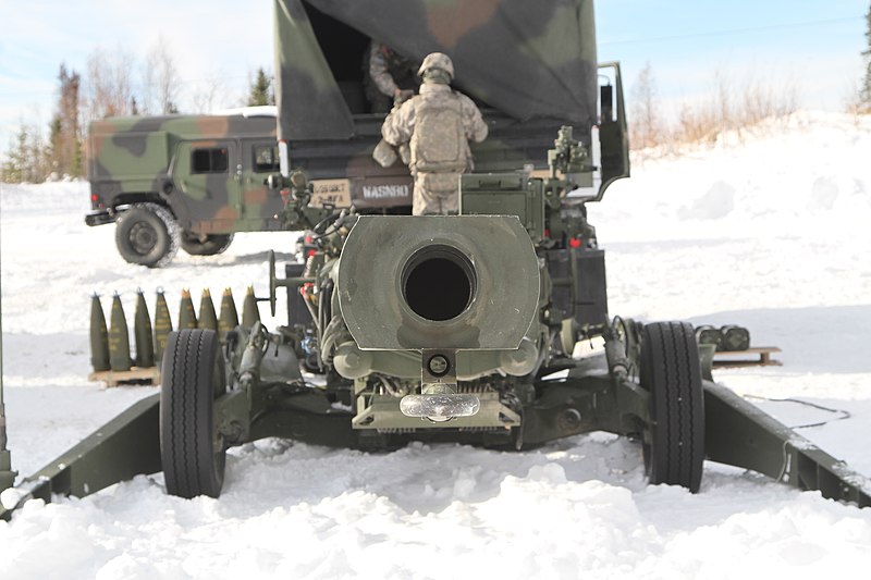 File:2nd Battalion, 8th Field Artillery await orders for a fire mission with their howitzer (1).jpg