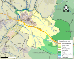 Kolorowa mapa przedstawiająca użytkowanie gruntów.